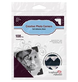 3L SCRAPBOOK ADHESIVES PHOTO CORNERS BLACK 108PKG