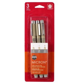 SAKURA SAKURA PIGMA MICRON LIGHT COOL GRAY PEN SET OF 3