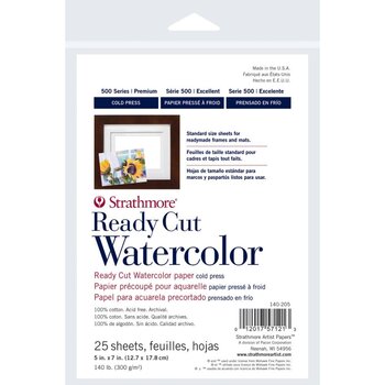 STRATHMORE READY CUT WATERCOLOR PAPER PACK 5x7 25/PK