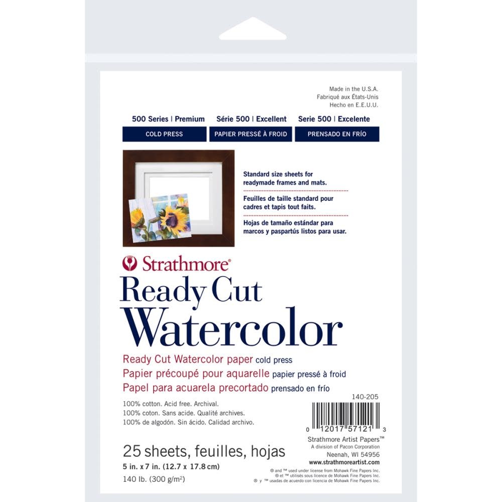STRATHMORE READY CUT WATERCOLOR PAPER PACK 5x7 25/PK