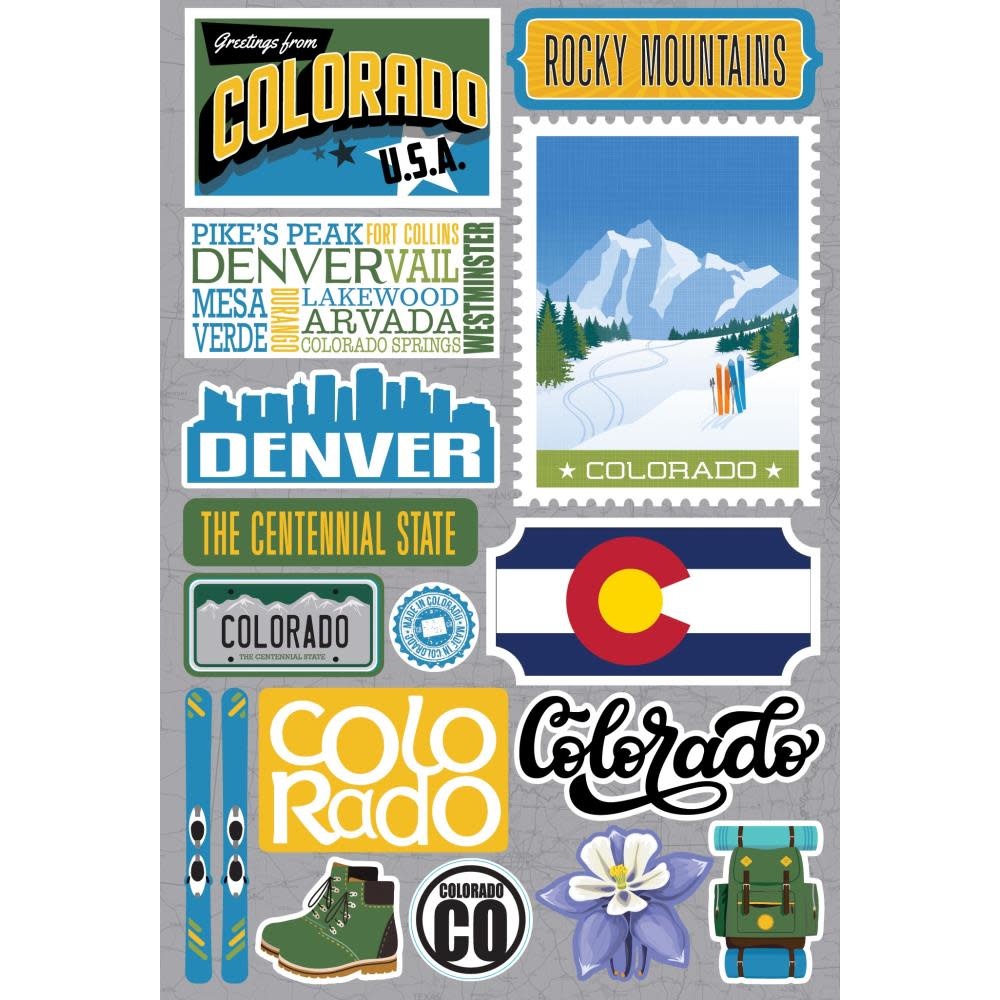 DESIGNS BY REMINISCE REMINISCE JET SETTERS COLORADO 3D STICKERS