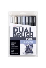 TOMBOW TOMBOW GRAYSCALE DUAL BRUSH PENS SET 10 COLORS