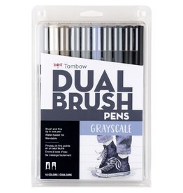TOMBOW TOMBOW GRAYSCALE DUAL BRUSH PENS SET 10 COLORS