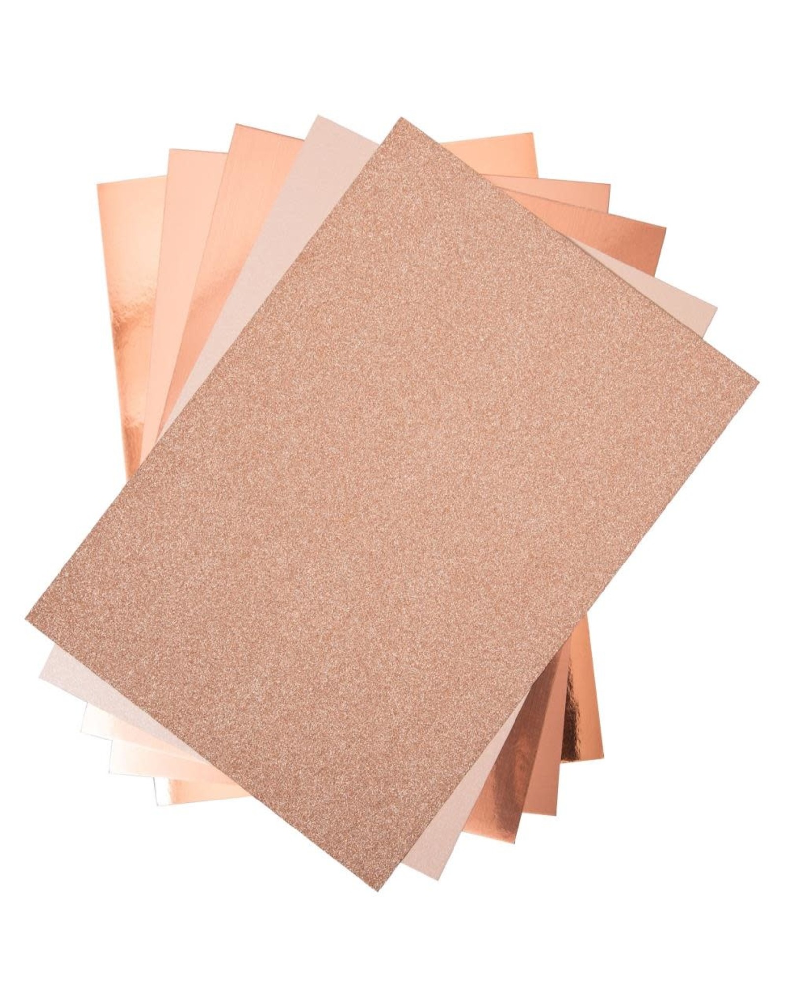 SIZZIX ROSE GOLD OPULENT CARDSTOCK PACK 5 TYPES/50 SHEETS Scrapbook