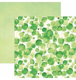 PAPER HOUSE PRODUCTIONS PAPER HOUSE GREEN WATERCOLOR POLKA DOTS 12X12 CARDSTOCK