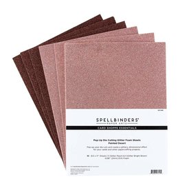 SPELLBINDERS SPELLBINDERS CARD SHOPPE ESSENTIALS POP-UP DIE CUTTING PAINTED DESERT-PEACH & BRIGHT BROWN GLITTER FOAM SHEETS