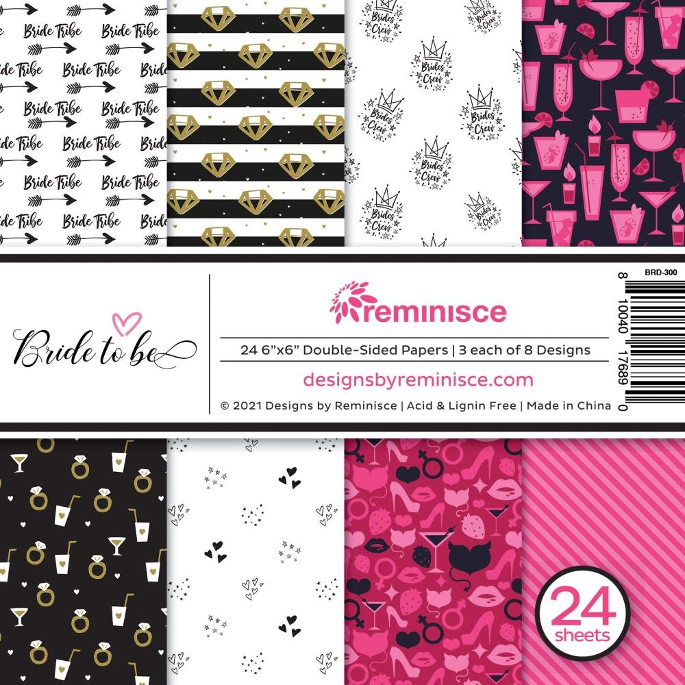 DESIGNS BY REMINISCE REMINISCE BRIDE TO BE 6x6 PAPER PAD 24 SHEETS