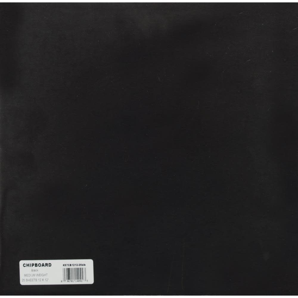 GRAFIX MEDIUM WEIGHT BLACK 12X12 CHIPBOARD SHEETS