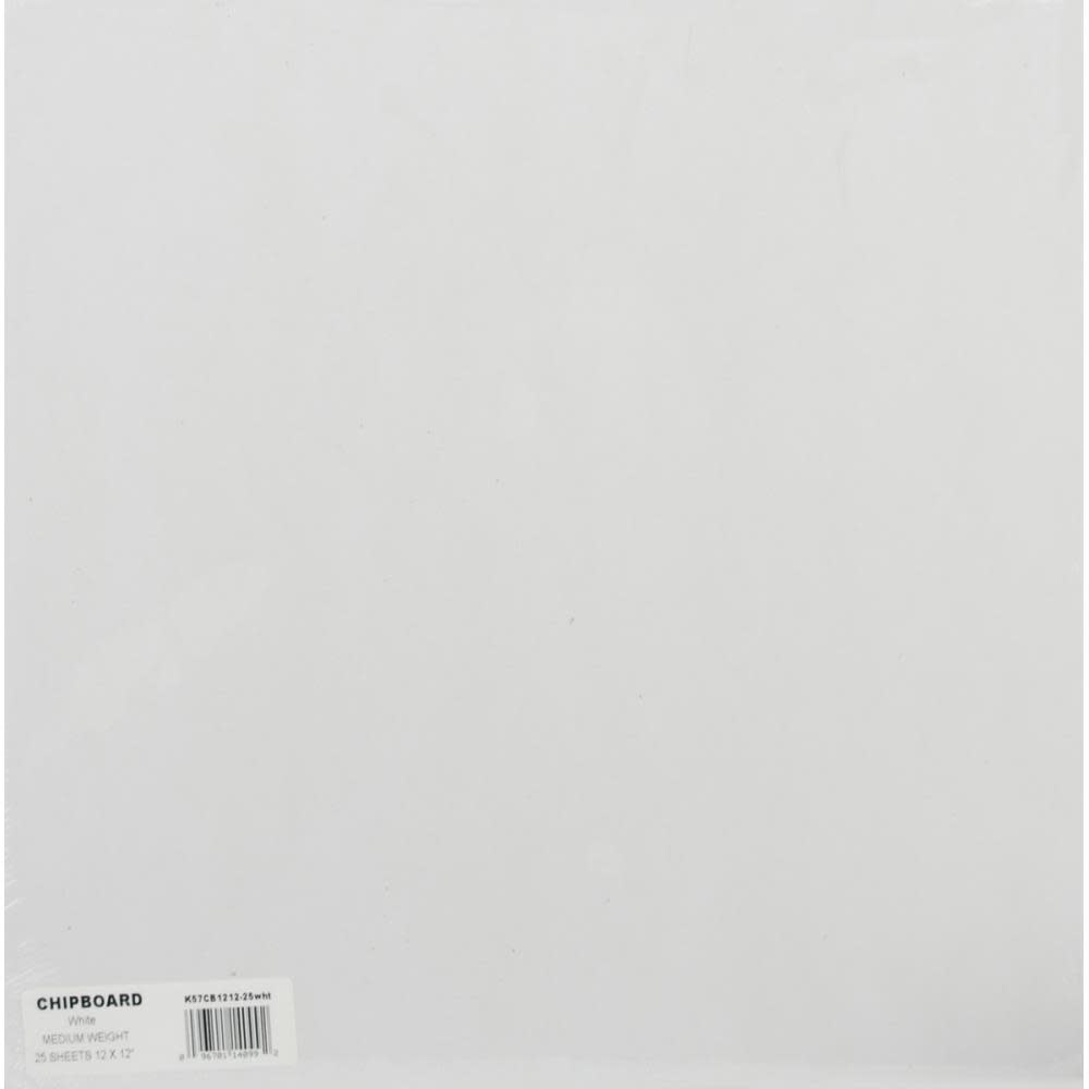 GRAFIX MEDIUM WEIGHT WHITE 12X12 CHIPBOARD SHEETS