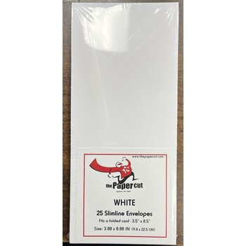 PAPER CUT THE PAPER CUT WHITE SLIMLINE ENVELOPES 3.88"x8.88" 25 PACK