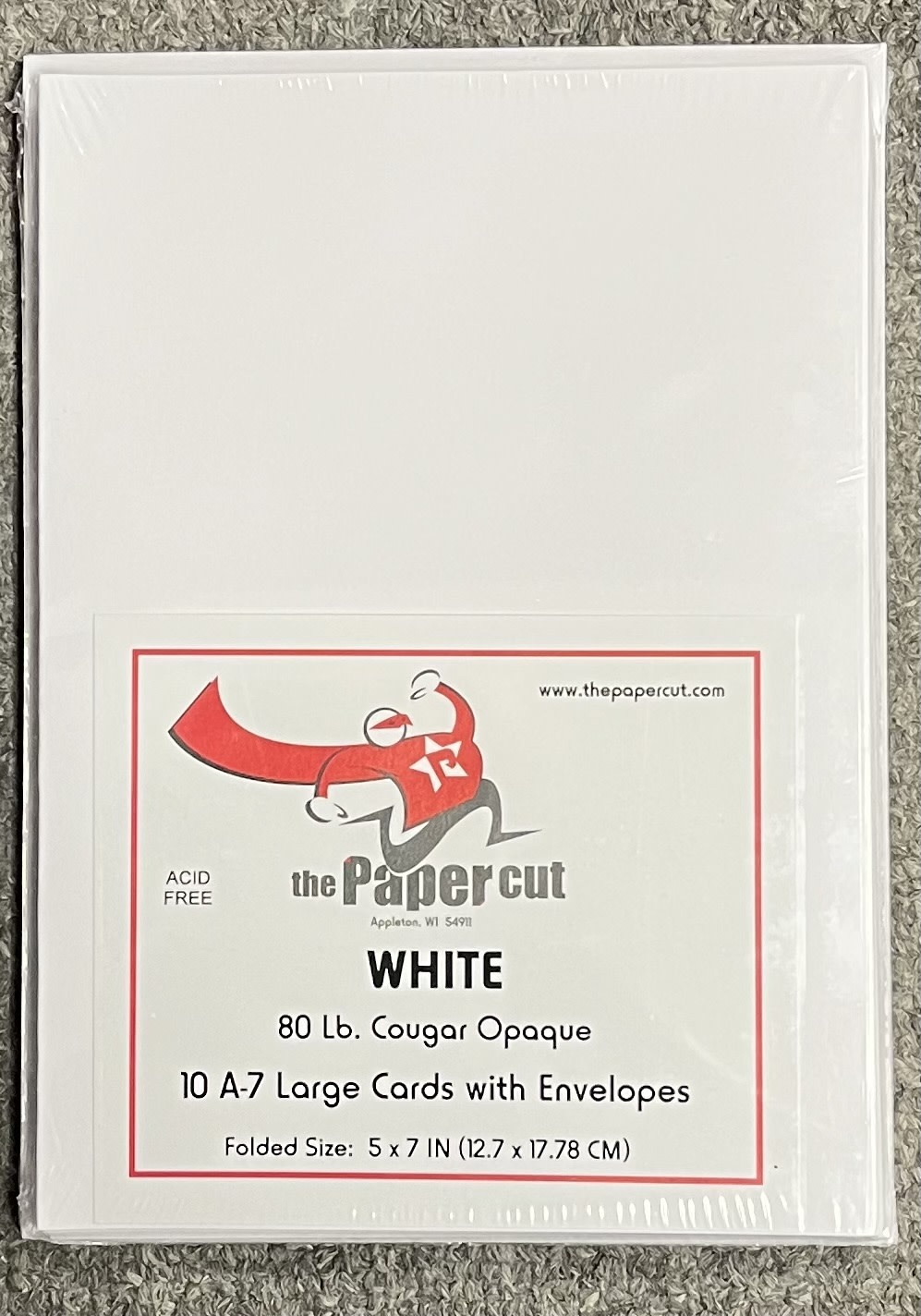 PAPER CUT THE PAPER CUT 10  LARGE A-7 COUGAR OPAQUE CARDS WITH ENVELOPES