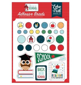 ECHO PARK PAPER ECHO PARK FIRST DAY OF SCHOOL ADHESIVE DECORATIVE BRADS + CHIPBOARD