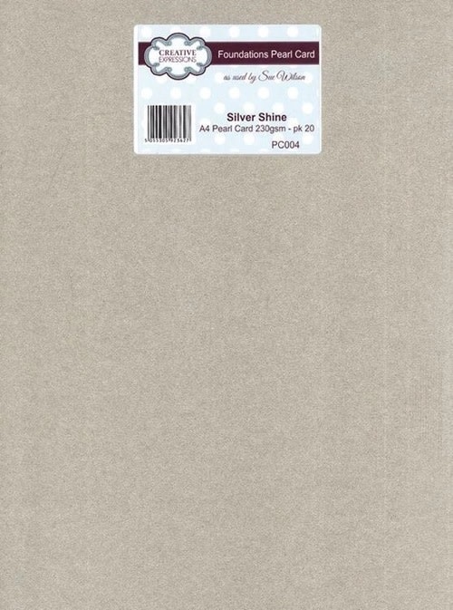 CREATIVE EXPRESSIONS CREATIVE EXPRESSIONS FOUNDATIONS SILVER SHINE PEARL CARD 230gsm 20/PK