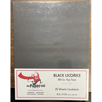 PAPER CUT THE PAPER CUT BLACK LICORICE 100lb POPTONE CARDSTOCK 8.5x11 25 SHEETS