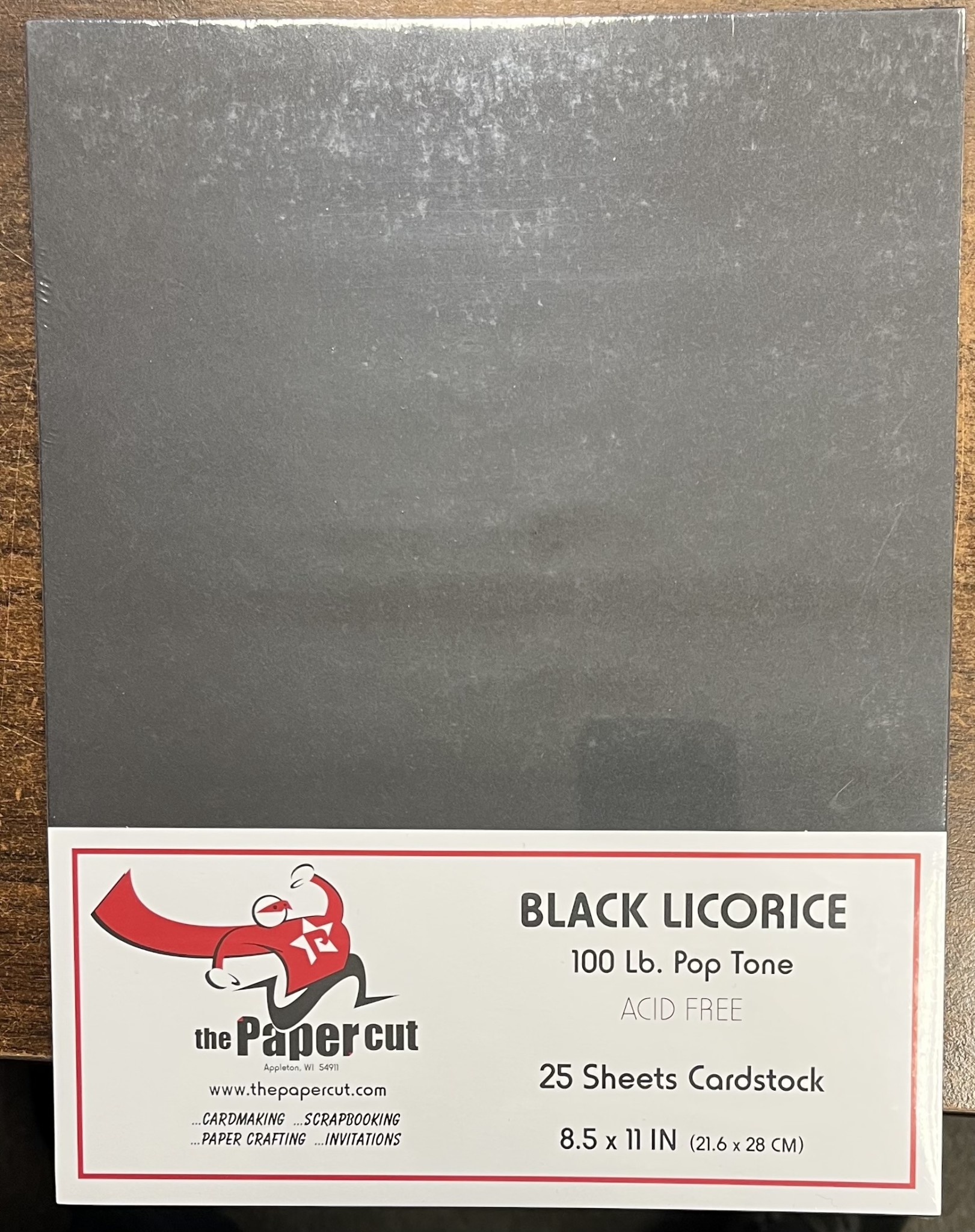 PAPER CUT THE PAPER CUT BLACK LICORICE 100lb POPTONE CARDSTOCK 8.5x11 25 SHEETS