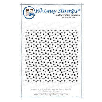 WHIMSY STAMPS PUPPY PAWS BACKGROUND CLING STAMP