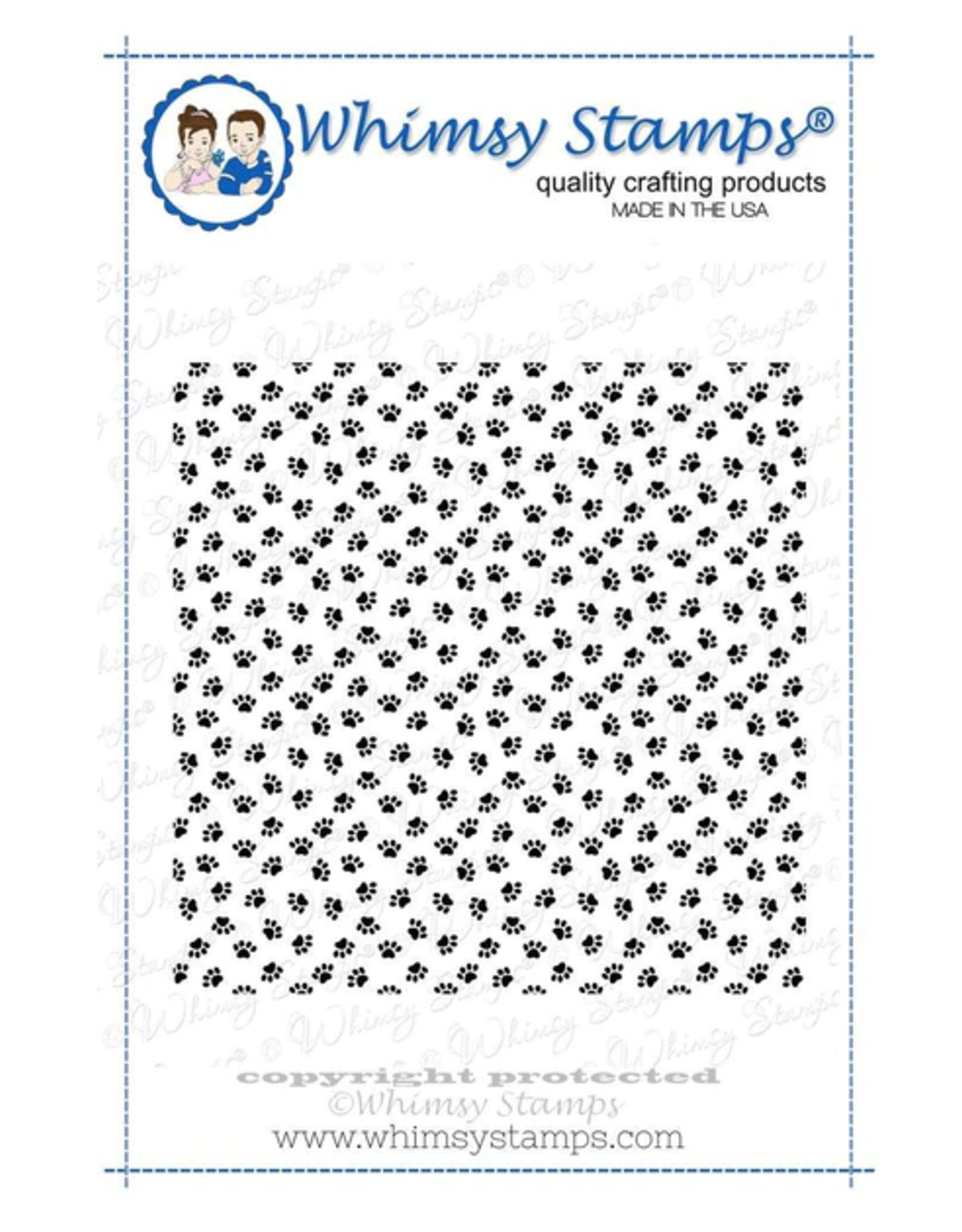 WHIMSY STAMPS WHIMSY STAMPS PUPPY PAWS BACKGROUND CLING STAMP