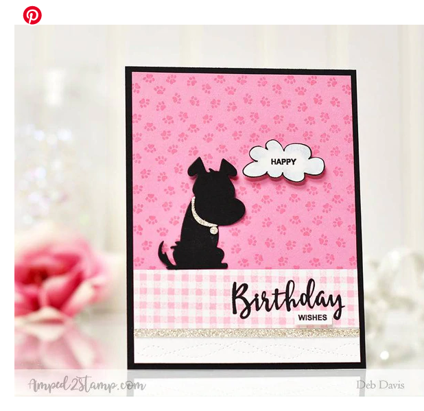 WHIMSY STAMPS PUPPY PAWS BACKGROUND CLING STAMP