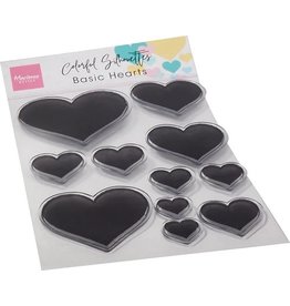 MARIANNE DESIGNS MARIANNE DESIGN COLORFUL SILHOUETTES BASIC HEARTS CLEAR STAMP SET