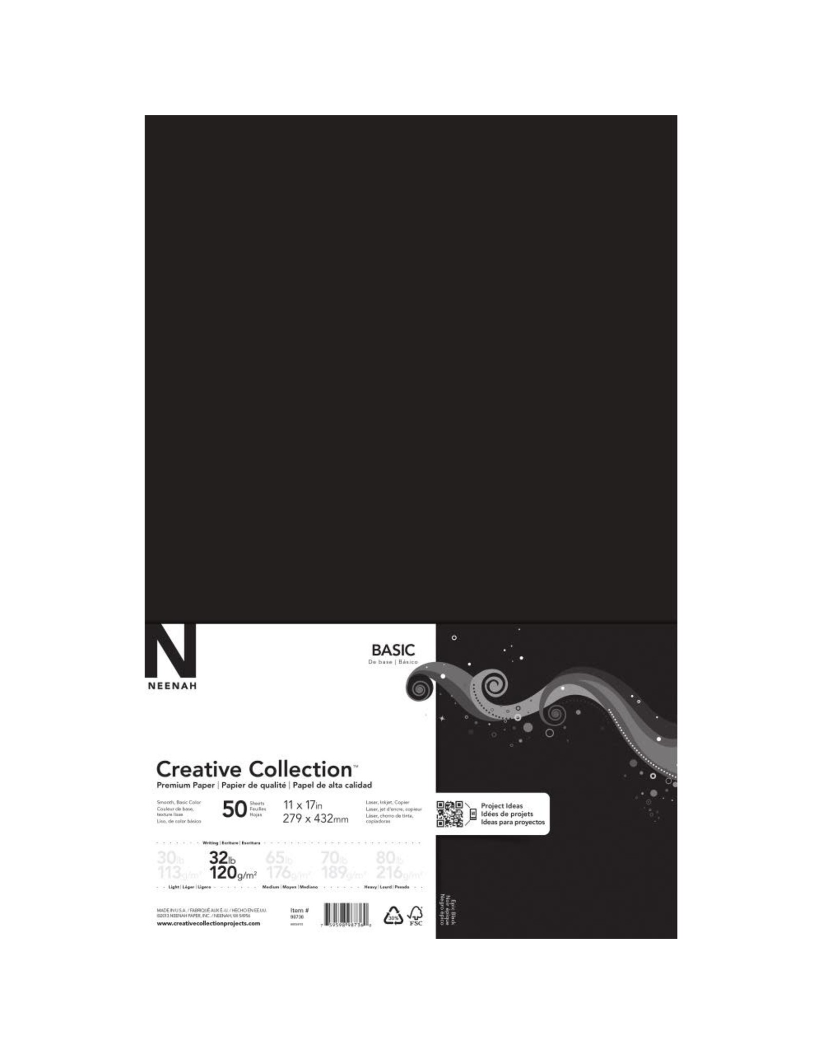 NEENAH EPIC BLACK 11x17 CARDSTOCK 50/PACK - Scrapbook Centrale