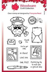 WOODWARE CRAFT COLLECTION WOODWARE FRANCOISE READ OWL POST CLEAR STAMP SET