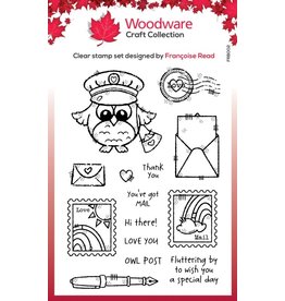 WOODWARE CRAFT COLLECTION WOODWARE FRANCOISE READ OWL POST CLEAR STAMP SET