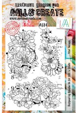 AALL & CREATE AALL & CREATE BIPASHA BK #684 PETAL THERAPY A5 ACRYLIC STAMP SET