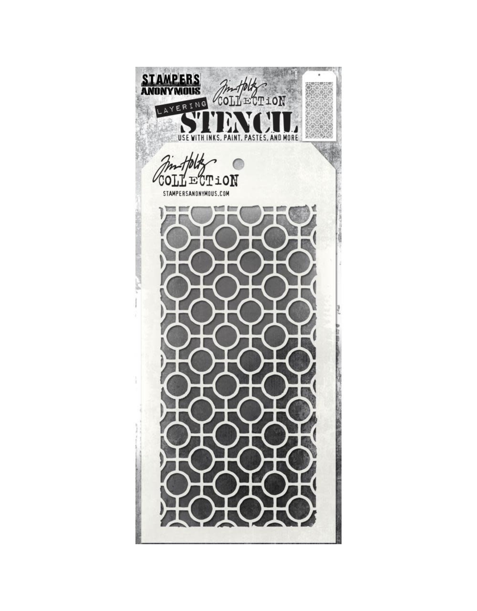 STAMPERS ANONYMOUS STAMPERS ANONYMOUS TIM HOLTZ LINKED CIRCLES LAYERING STENCIL