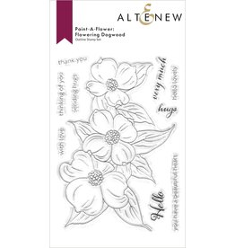 ALTENEW ALTENEW PAINT-A-FLOWER: FLOWERING DOGWOOD OUTLINE CLEAR STAMP SET