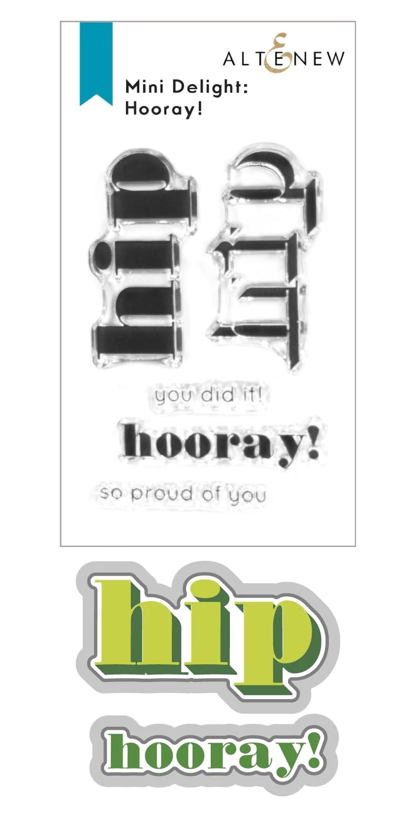 ALTENEW ALTENEW MINI DELIGHT: HOORAY! CLEAR STAMP & DIE SET