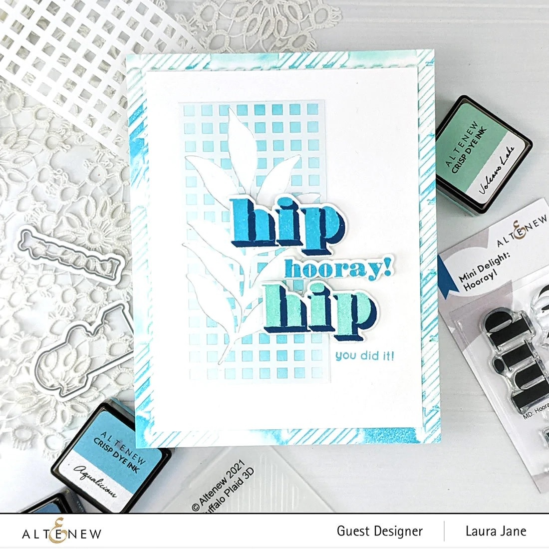ALTENEW ALTENEW MINI DELIGHT: HOORAY! CLEAR STAMP & DIE SET