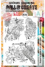 AALL & CREATE AALL & CREATE BIPASHA BK #710 PERCHED AMONG PETALS A5 ACRYLIC STAMP SET