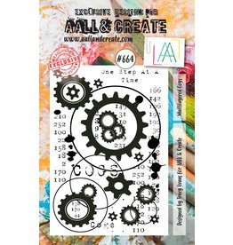 AALL & CREATE AALL & CREATE TRACY EVANS #664 MULTILAYERED COGS A7 ACRYLIC STAMP SET