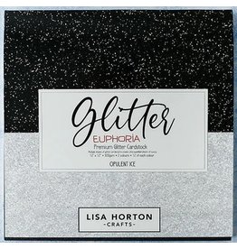 LISA HORTON CRAFTS LISA HORTON CRAFTS OPULENT ICE BLACK & WHITE GLITTER EUPHORIA 12x12 CARDSTOCK 24 SHEETS