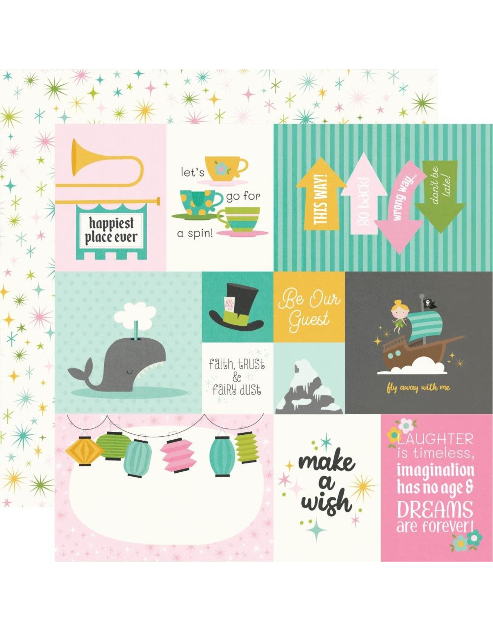 SIMPLE STORIES SIMPLE STORIES SAY CHEESE FANTASY AT THE PARK ELEMENTS 2 12x12 CARDSTOCK