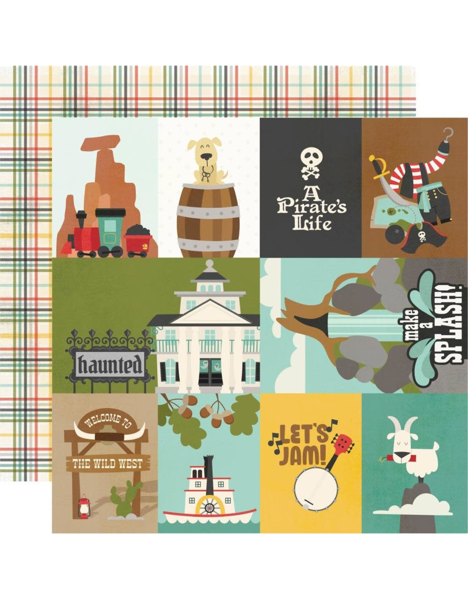 SIMPLE STORIES SIMPLE STORIES SAY CHEESE FRONTIER AT THE PARK ELEMENTS 1 12x12 CARDSTOCK