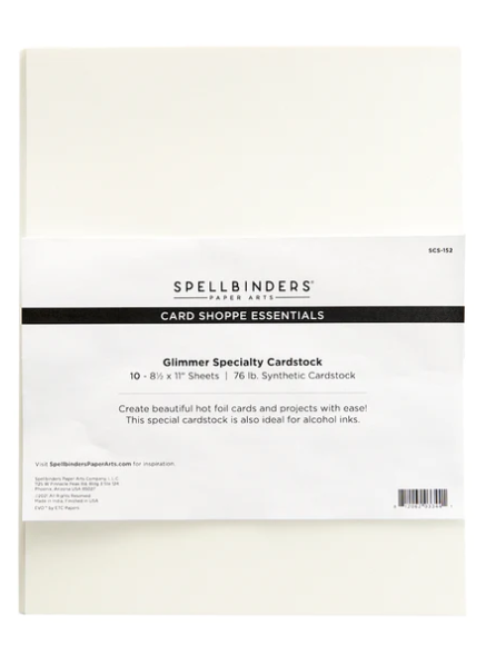 SPELLBINDERS SPELLBINDERS GLIMMER SPECIALITY CARD SHOPPE ESSENTIALS CARDSTOCK 8.5x11 10/PK