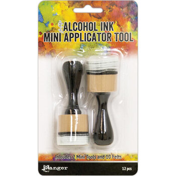 RANGER TIM HOLTZ ALCOHOL INK MINI APPLICATOR TOOL 2PK W/ 10 FELTS