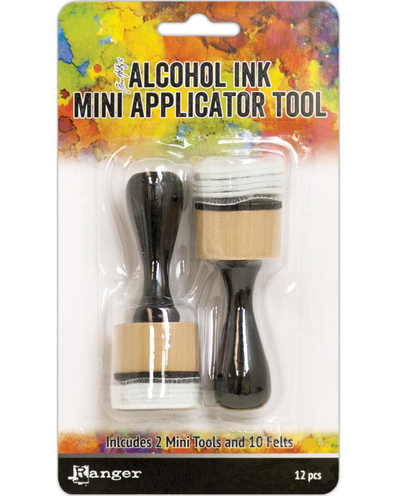 RANGER TIM HOLTZ ALCOHOL INK MINI APPLICATOR TOOL 2PK W/ 10 FELTS