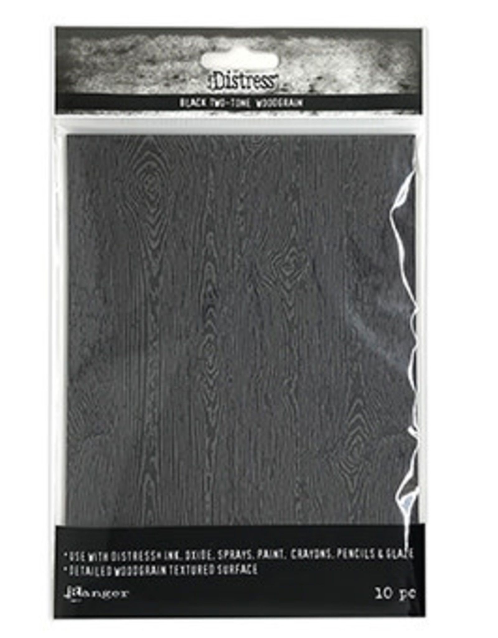 RANGER TIM HOLTZ DISTRESS HALLOWEEN BLACK TWO-TONE WOODGRAIN CARDSTOCK 5x7 10PK