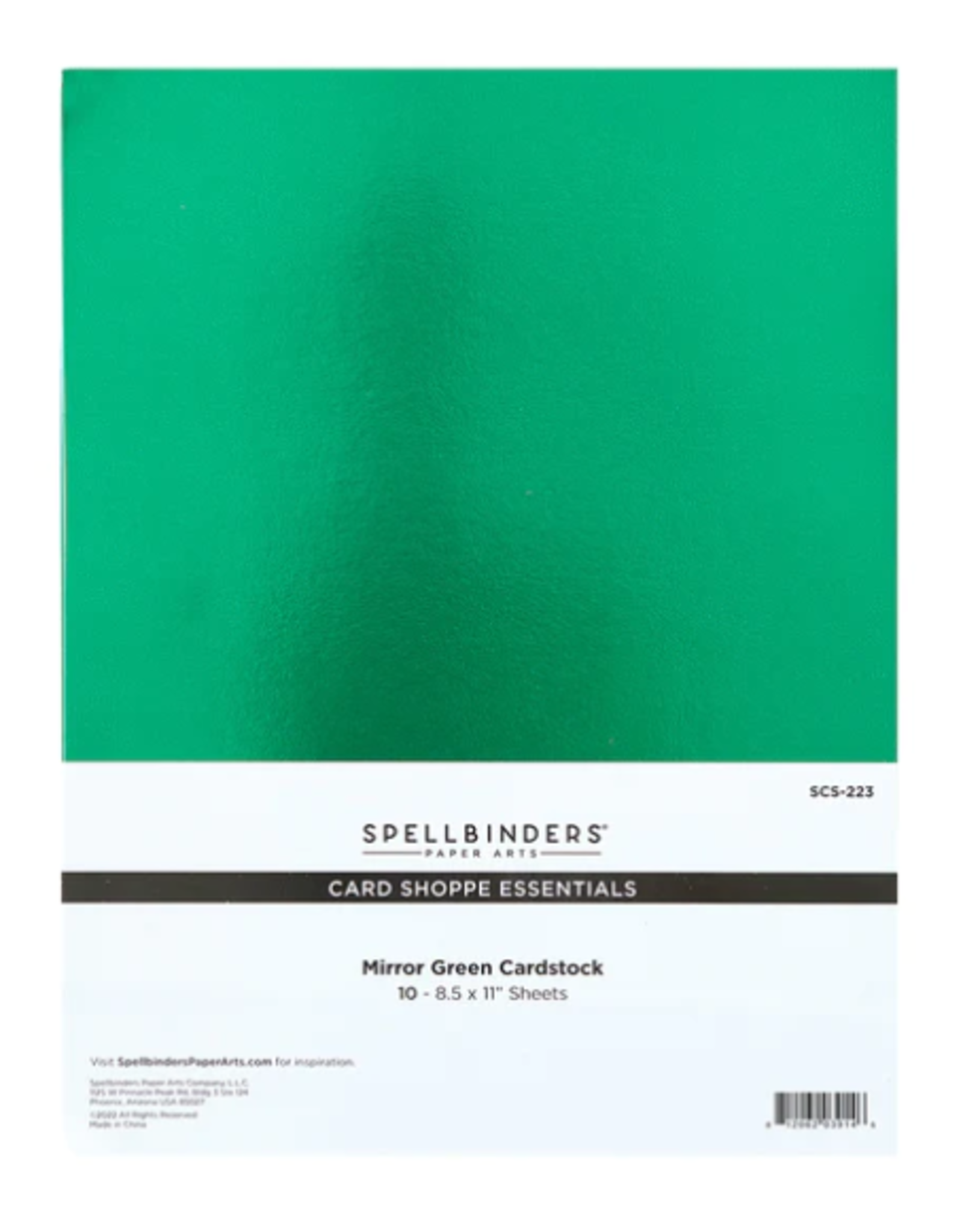 SPELLBINDERS SPELLBINDERS MIRROR GREEN CARDSTOCK 8.5x11 10/PK