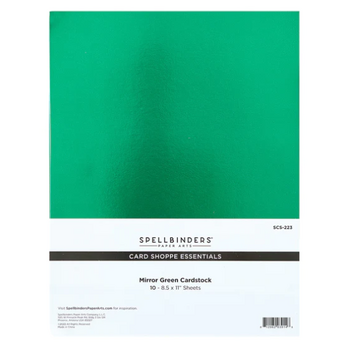SPELLBINDERS SPELLBINDERS MIRROR GREEN CARDSTOCK 8.5x11 10/PK