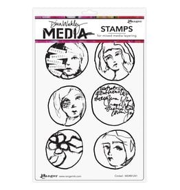 RANGER RANGER DINA WAKLEY MEDIA CIRCLED CLING STAMP SET