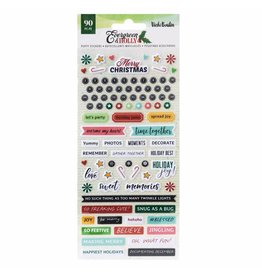 AMERICAN CRAFTS AMERICAN CRAFTS VICKI BOUTIN EVERGREEN & HOLLY PUFFY STICKERS 90/PK