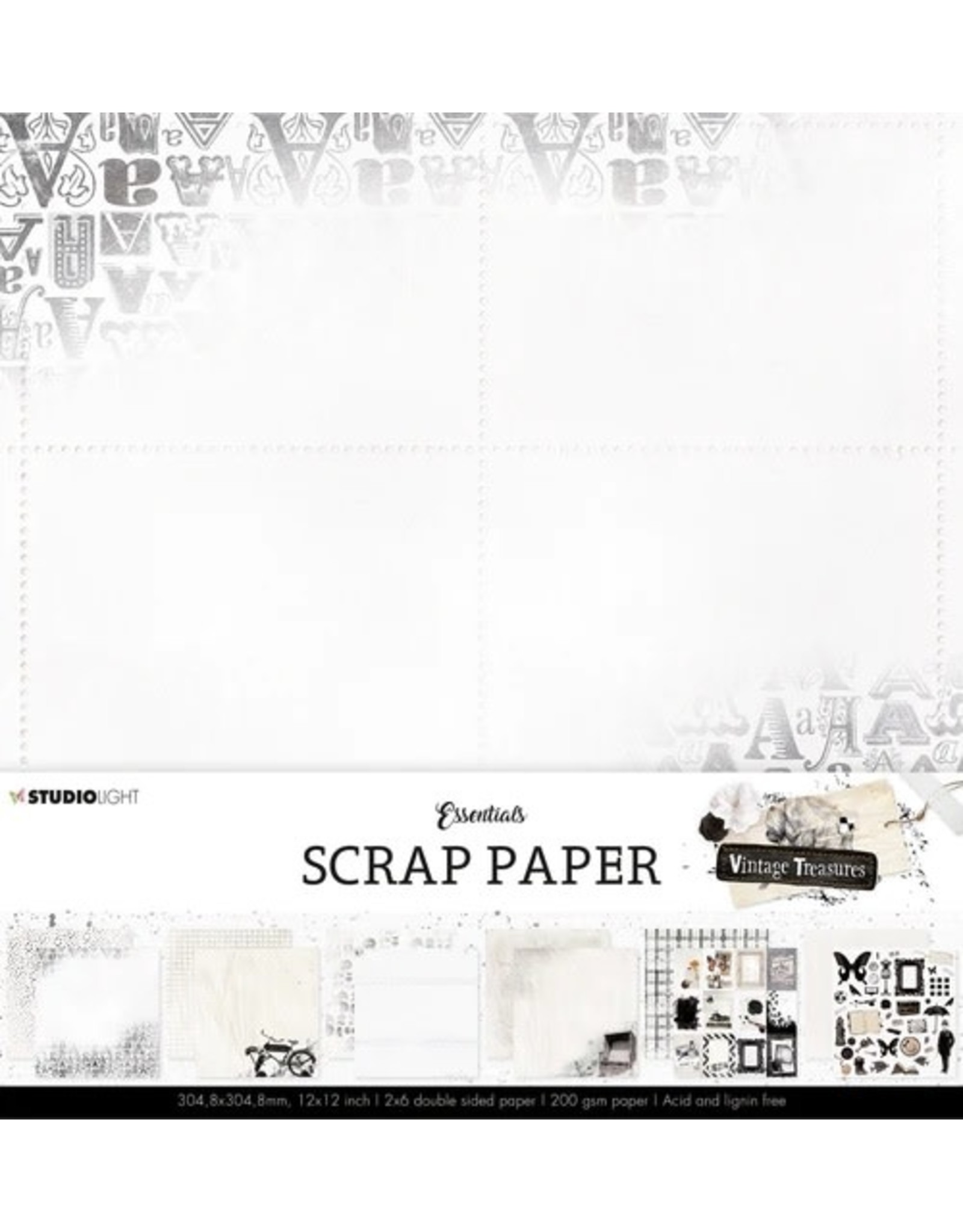 STUDIOLIGHT STUDIOLIGHT VINTAGE TREASURES BACKGROUND PAPERS 12x12 COLLECTION PACK