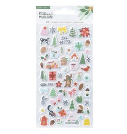 AMERICAN CRAFTS CRATE PAPER MITTENS & MISTLETOE PUFFY STICKERS