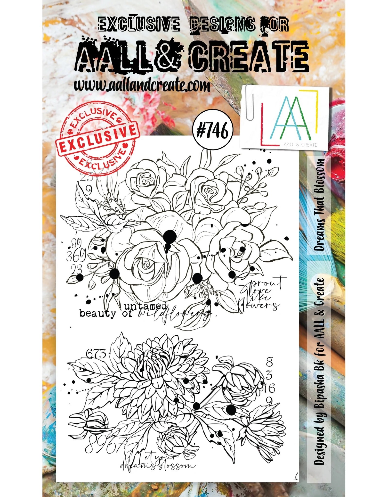 AALL & CREATE AALL & CREATE BIPASHA BK #746 DREAMS THAT BLOSSOM A6 ACRYLIC STAMP SET