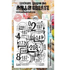 AALL & CREATE AALL & CREATE TRACY EVANS #755 ROUND DIGITS A6 ACRYLIC STAMP