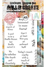AALL & CREATE AALL & CREATE JANET KLEIN #771 DEE QUIPS A6 ACRYLIC STAMP SET