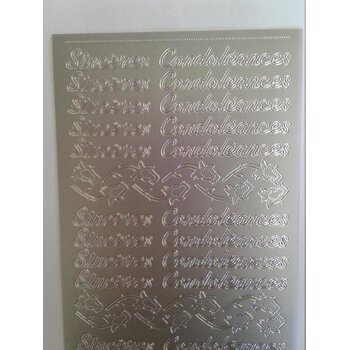 STARFORM STARFORM SINCERE CONDOLEANCES SILVER PEEL OFFS DECO STICKERS